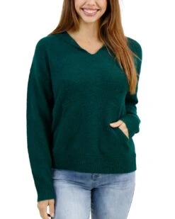 So Soft Deep Green Knit Sweater Hoodie -Active Aura Shop SoSoftKnitSweaterHoodie DeepGreen 1 1