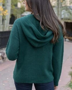 So Soft Deep Green Knit Sweater Hoodie -Active Aura Shop SoSoftKnitSweaterHoodie DeepGreen 13