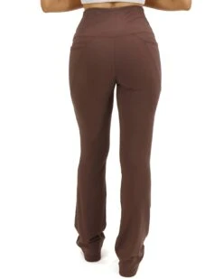 Soft-Stretch Dark Brown Flare Leggings -Active Aura Shop SoftStretchFlareLeggings DarkBrown 4