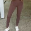 Soft-Stretch Dark Brown High Waisted Leggings