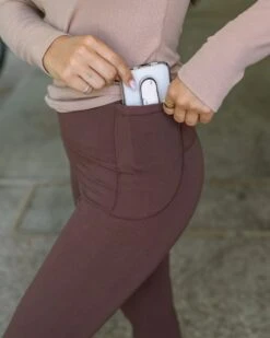 Soft-Stretch Dark Brown High Waisted Leggings -Active Aura Shop SoftStretchHighWaistedLeggings DarkBrown 13