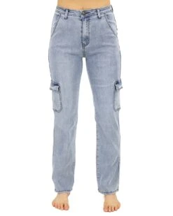 Soft Wash Cargo Jeans -Active Aura Shop SoftWashCargoJeans AgedWash 1 1