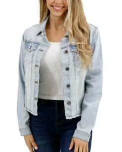 Soft Wash Denim Jacket In Light-Wash -Active Aura Shop SoftWashDenimJacket LightWash 1