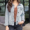 Soft Wash Denim Jacket In Light-Wash -Active Aura Shop SoftWashDenimJacket LightWash main