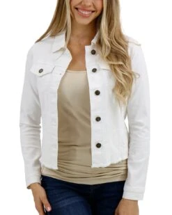 Soft Wash Denim Jacket In White - FINAL SALE 17 Soft Wash Denim Jacket In White - FINAL SALE -Active Aura Shop SoftWashDenimJacket White 1