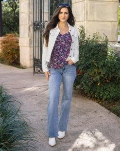 Soft Wash Denim Jacket In White - FINAL SALE 13 Soft Wash Denim Jacket In White - FINAL SALE -Active Aura Shop SoftWashDenimJacket White 4