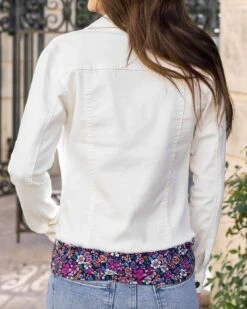 Soft Wash Denim Jacket In White - FINAL SALE 16 Soft Wash Denim Jacket In White - FINAL SALE -Active Aura Shop SoftWashDenimJacket White 8