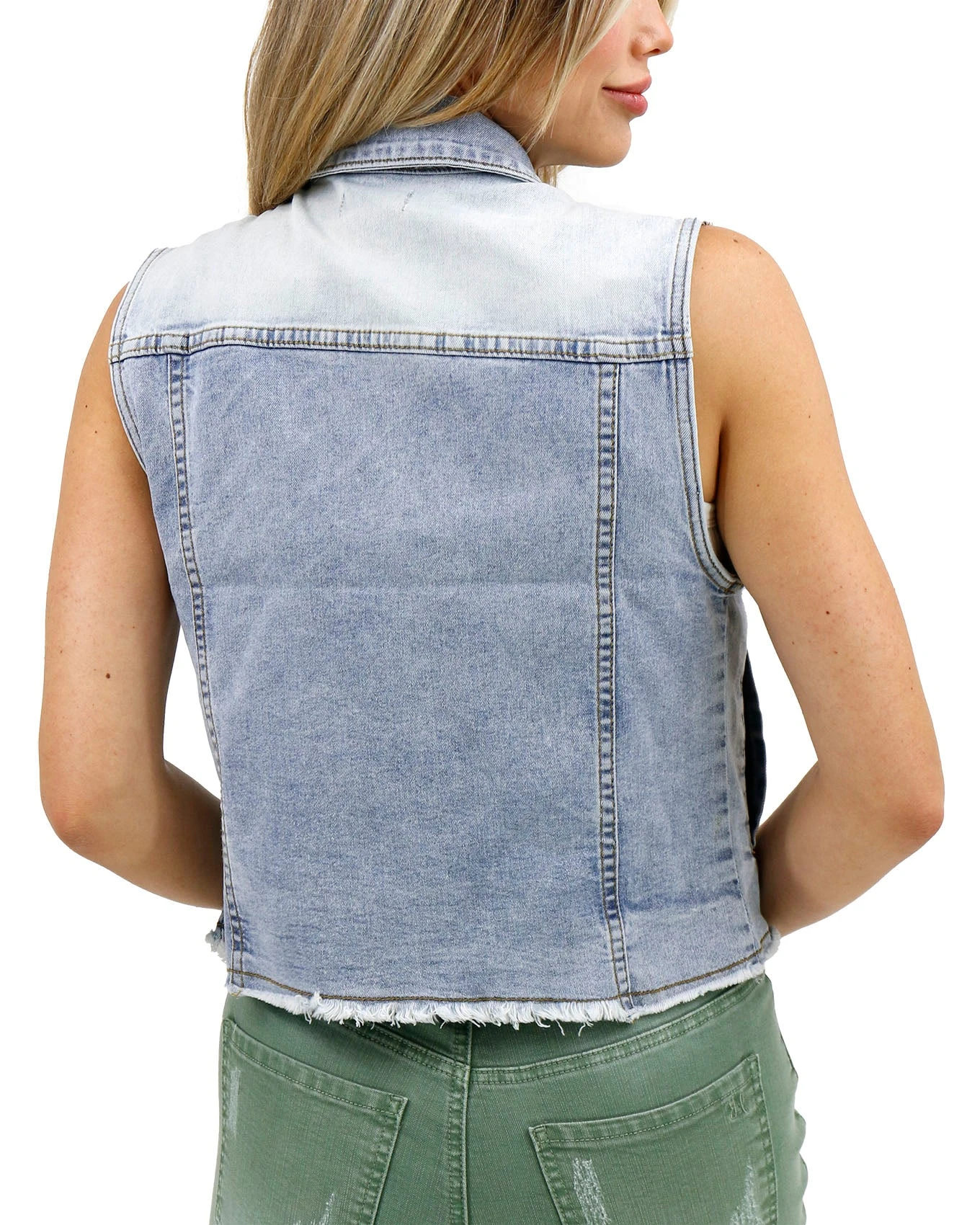 Soft Wash Denim Vest In Light-Wash 8 Soft Wash Denim Vest In Light-Wash - Image 6