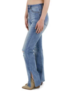 Split Flare Denim -Active Aura Shop SplitFlareDenim MidWash 3 1