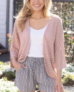 Springtime Light Pink Cocoon Cardigan