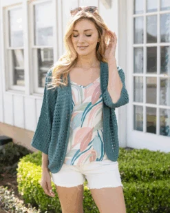 Springtime Pacific Green Cocoon Cardigan -Active Aura Shop SpringTimeCocoonCardi PacificGreen 5