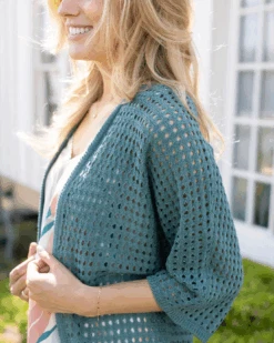Springtime Pacific Green Cocoon Cardigan -Active Aura Shop SpringTimeCocoonCardi PacificGreen 6