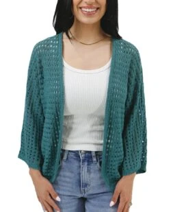 Springtime Pacific Green Cocoon Cardigan -Active Aura Shop SpringTimeCocoonCardi PacificGreen 8