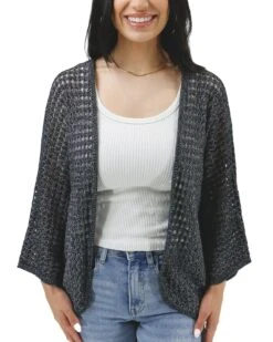 Springtime Salt & Pepper Cocoon Cardigan -Active Aura Shop SpringTimeCocoonCardi SaltPepper 1