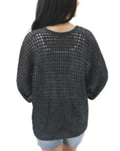Springtime Salt & Pepper Cocoon Cardigan -Active Aura Shop SpringTimeCocoonCardi SaltPepper 2