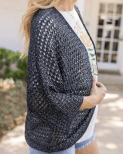 Springtime Salt & Pepper Cocoon Cardigan -Active Aura Shop SpringTimeCocoonCardi SaltPepper 8