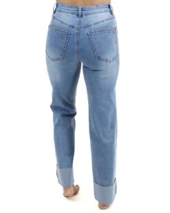 Straight Leg Cuffed Mid-Wash Jeans -Active Aura Shop StraightLegCuffedJeans MidWash 2