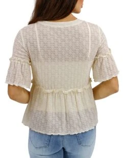 Cream Stretch Lace Peplum Top -Active Aura Shop StretchLacePeplumTop Cream 2 db6e71e5 a4c9 4f39 916c 8ac53dff5bd8