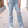 Stretch Mix Distressed Light-Wash 90's Jeans -Active Aura Shop StretchMix90sJeans Distressed LightWash 14