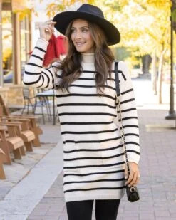 Striped Natural/Black Sweater Dress 13 Striped Natural/Black Sweater Dress -Active Aura Shop StripedSweaterDress NaturalBlack 10 33aceead 78c3 464f b9c0 b4bb4086c80f