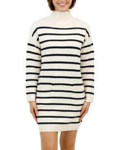 Striped Natural/Black Sweater Dress 17 Striped Natural/Black Sweater Dress -Active Aura Shop StripedSweaterDress NaturalBlack 6