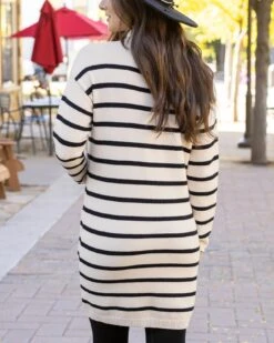 Striped Natural/Black Sweater Dress 15 Striped Natural/Black Sweater Dress -Active Aura Shop StripedSweaterDress NaturalBlack 8