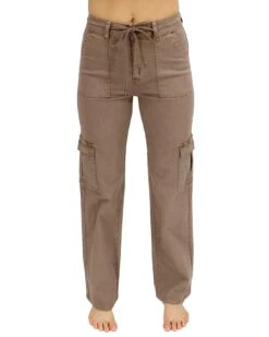 Sueded Twill Caribou Cargo Pants -Active Aura Shop SuededTwillCargoPants Caibou 1 1