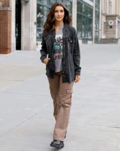 Sueded Twill Caribou Cargo Pants -Active Aura Shop SuededTwillCargoPants Caribou 5