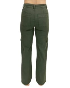 Sueded Twill Deep Green Cargo Pants -Active Aura Shop SuededTwillCargoPants DeepGreen 3