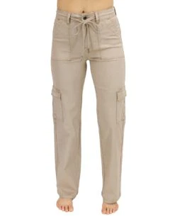 Sueded Twill Khaki Cargo Pants -Active Aura Shop SuededTwillCargoPants Khaki 1