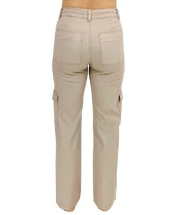 Sueded Twill Khaki Cargo Pants -Active Aura Shop SuededTwillCargoPants Khaki 2