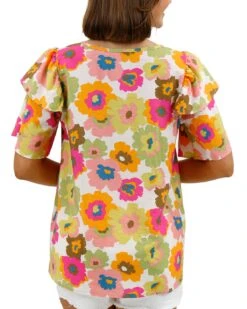 Multi Floral Summer Breeze Blouse -Active Aura Shop SummerBreezeBlouse MultiFloral 2