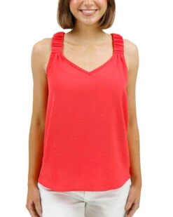 Coral Summer Tank -Active Aura Shop SummerFloralTank Coral 1