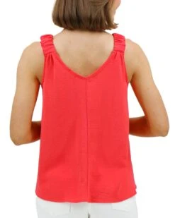 Coral Summer Tank -Active Aura Shop SummerFloralTank Coral 2
