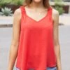 Coral Summer Tank -Active Aura Shop SummerFloralTank Coral Main