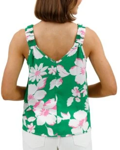 Green Summer Floral Tank -Active Aura Shop SummerFloralTank GreenFloral 3