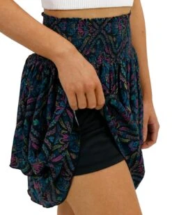 Black Damask Summer Tiered Skort -Active Aura Shop SummerTieredSkort BlackDamask 5