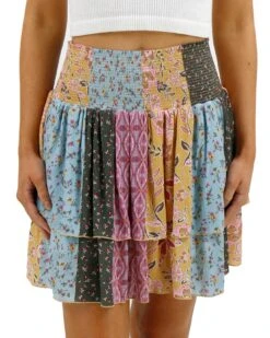 Patchwork Print Summer Tiered Skort -Active Aura Shop SummerTieredSkort PatchworkPrint 1 389a8502 b1a7 4272 a28d 1039023c3e37