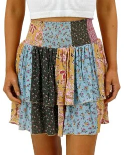 Patchwork Print Summer Tiered Skort -Active Aura Shop SummerTieredSkort PatchworkPrint 4 63d8597f c50b 45d1 bc0f f30c84d854e3