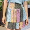 Patchwork Print Summer Tiered Skort -Active Aura Shop SummerTieredSkort PatchworkPrint 7