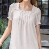 Sweet Cream Square Neck Top 2 Sweet Cream Square Neck Top -Active Aura Shop SweetSquareNeckTop Cream Main