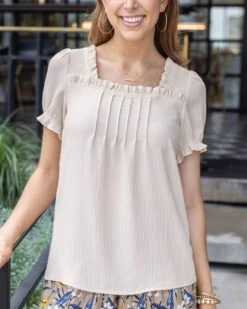 Sweet Cream Square Neck Top