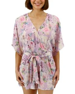Sweetest Floral Romper -Active Aura Shop SweetestFloralRomper PurpleFloral 1