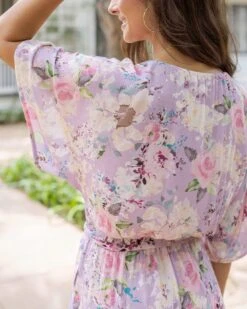Sweetest Floral Romper -Active Aura Shop SweetestFloralRomper PurpleFloral 7 1