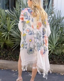 Tassel Lace Kimono In Vintage Floral 15 Tassel Lace Kimono In Vintage Floral -Active Aura Shop TasselLaceKimono VintageFloral 1