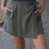 Tencel™ Lyocell Deep Olive Wrap Skort -Active Aura Shop TencelLyocellWrapSkort 15