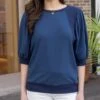 Two-Toned Dusty Blue Puff Sleeve Top -Active Aura Shop TwoTonedPuffSleeveTop DustyBlue 6
