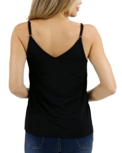 V-Neck Cami In Black -Active Aura Shop VNeckCami Black 2