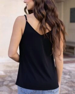 V-Neck Cami In Black -Active Aura Shop VNeckCami Black 6
