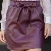 Butter Faux Leather Bordeaux Skirt